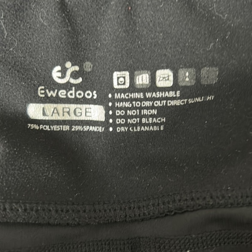 Ewedoos Black Workout Capri Pants-Size L - Picture 3 of 4